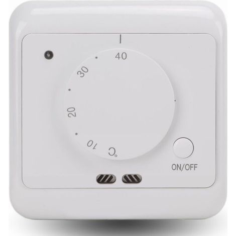 Thermostat Mécanique - 16 A - 230 V AC - Pour Chauffage Au Sol - 5 À 40 °C - Blanc (1/4)