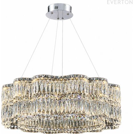 Lustre en Cristal 80 cm, Suspension Design Forme Fleur de Prunier, Grand Luminaire de Luxe en Cristal et Métal, Plafonnier Suspendu Moderne pour Salon, Chambre, Salle à Manger, Surface 15-20 m²
