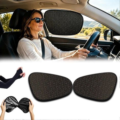 Pare-soleil universels pour vitres latérales de voiture - Pare-soleil statique pliable, offre une protection solaire et bloque la lumière.