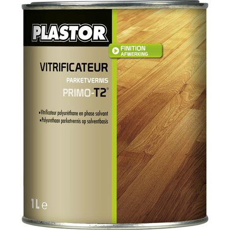 Plastor – Vitrificateur pour parquet 1L – Finition extra mat – Résine polyuréthane incolore – Haute protection pour bois brut