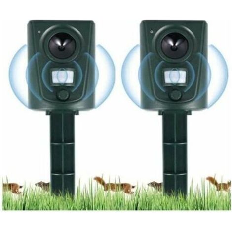 2023 2X Répulsif à ultrasons pour chats de jardin, répulsif pour chats avec piquet de terre pour empêcher les chiens et les chats, les oiseaux, pour les jardins, les champs, les pépin (1/4)