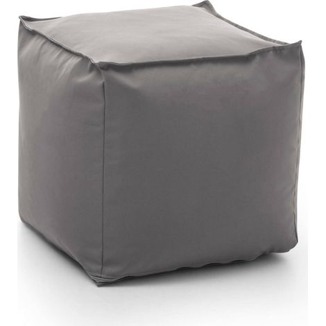 Talamo Italia Puff Annalaura, Multifunktionshocker, 100% Made in Italy, Relaxsessel aus gepolstertem Stoff, Cm 45x45h45, Grau