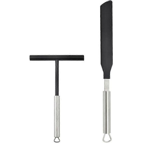 Crêpière et spatule polyvalentes en acier inoxydable - Distributeur de crêpes (1/4)