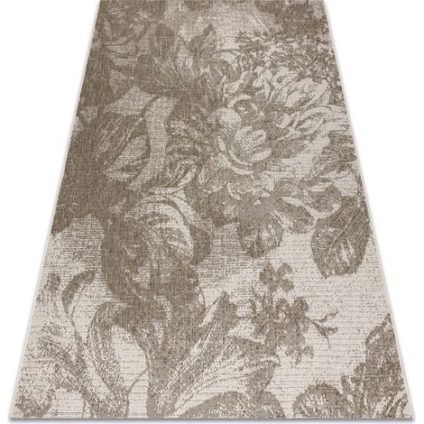 CARPET SIZAL FLOORLUX 20491 FLOWERS champagne / taupe beige 60x110 cm