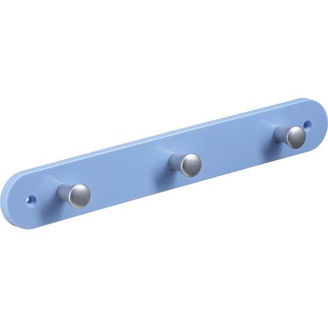 Hettich Garderobenleiste 3 Haken 28,0 x 4,0 x 0,8 cm hellblau Hakenleisten