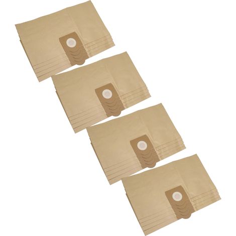 vhbw 20x Staubsaugerbeutel kompatibel mit Kärcher A 2001, K 2001, K 3011, NT 2001, NT 211, NT 3011 Staubsauger - Papier, 56cm x 28,35cm, sandfarben
