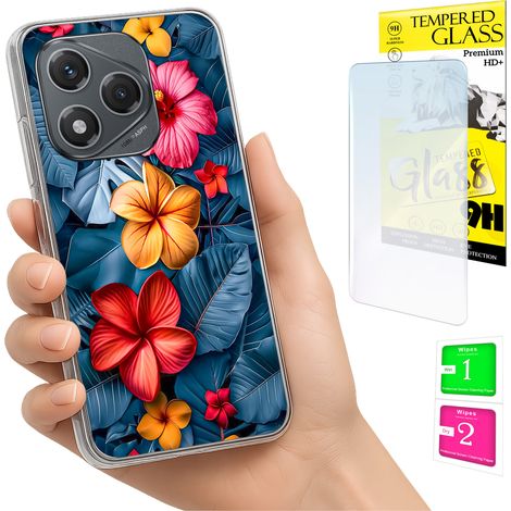 Schutzhülle für Honor 400 Lite mit Foto-Rückseitengrafik (Blumenmuster) + 9H-Glas (1/5)