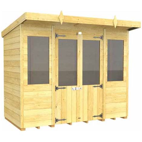 8ft x 4ft Pent Summer House - Wood - L118 x W243 x H201 cm