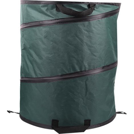 Sac Déchets Jardin Pop Up 117L - Polyester Waterproof Vert - 3 Anses Pliable (1/4)