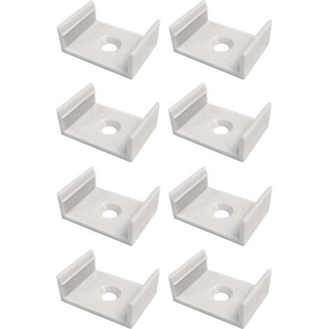 Cyclingcolors – Lot de 8 clips de fixation pour profilé LED 26 x 20mm – Plastique gris – Pour montage rapide et sécurisé – Accessoire éclairage intérieur