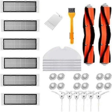 Brosse latérale, brosse enroulable, lingette et filtre HEPA pour aspirateurs robots Xiaomi S50, S51, S55 et S6 - Pièces et accessoires