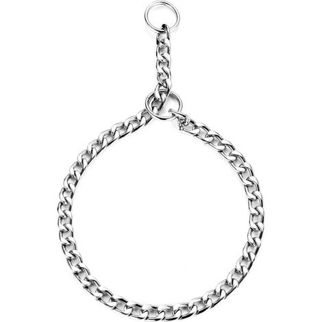 Hundeerziehungshalsband, verstellbares Würgehalsband, massive Stahlschlangenkette für Haustiere (L-4,0 mm × 60 cm)