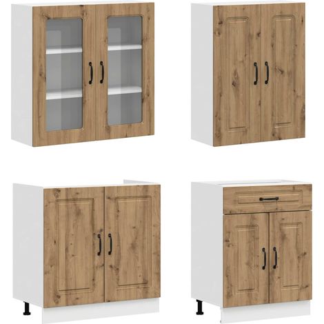 Maison Exclusive - Kuchyňská jednotka KALMAR 8 ks Dub artisan Kompozitní dřevo (1/5)