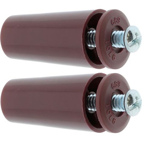 2x Butée d'arrêt de lame finale de volet roulant cône Ø22mm longueur 40mm en PVC avec rondelle et vis Store Fenêtre Enroulement Déroulement Coffre Universel, rouge foncé (1/4)