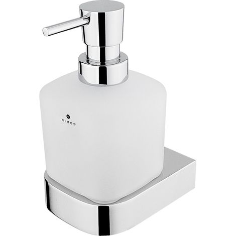 Distributeur De Savon Verre Satiné, Avec Fixation Chrome, Nikau Nimco (1/4)