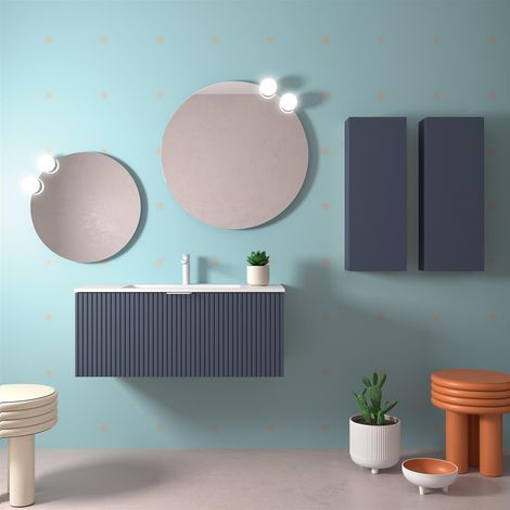 Armoire murale BIBA 1000 1 tiroir métallique et tiroir dissimulé BLEU NUIT 997 x 405 x 450 mm (1/4)