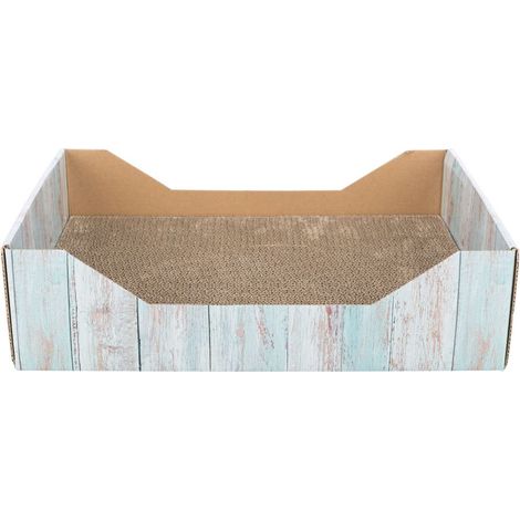 Tierkratzbaum, Karton, 45x12x33cm, türkis (1/5)
