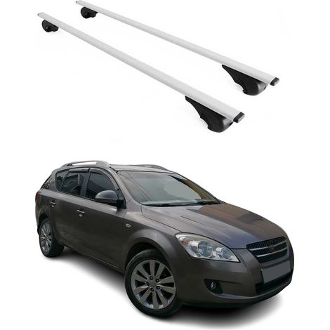 OMAC Dachträger Querträger für Kia Ceed I Kombi 2006-2012 – Abschließbar – Max. 75 kg – 2 Stangen Stahl Silber (1/5)