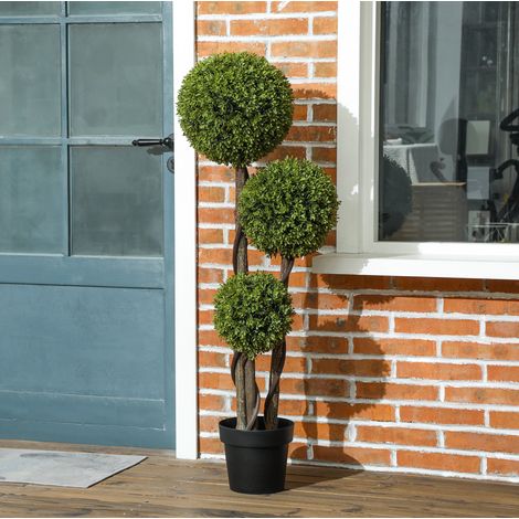 Künstliche Buchsbaum-Pflanze 115 cm im Topf, grün OKMYHOME (1/5)