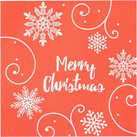 60 serviettes en papier jetables à motif de Noël, serviettes de cocktail festives, serviettes pour le Nouvel An, les dîners d'hiver et la décoration, motif flocons de neige rouges (1/5)