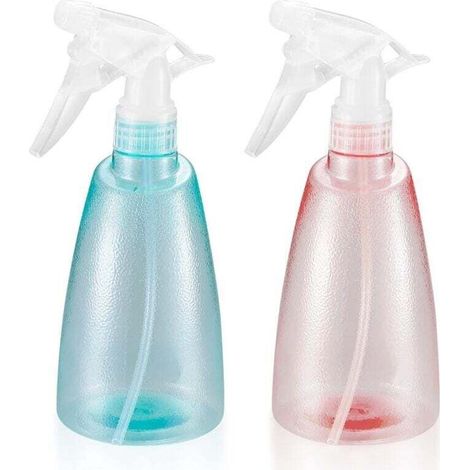 2 botellas pulverizadoras vacías de 500 ml, botellas pulverizadoras de plástico, botella pulverizadora vacía, botella con bomba vacía para el hogar, jardín, peluquería, plantas, flores - Rosa/Verde
