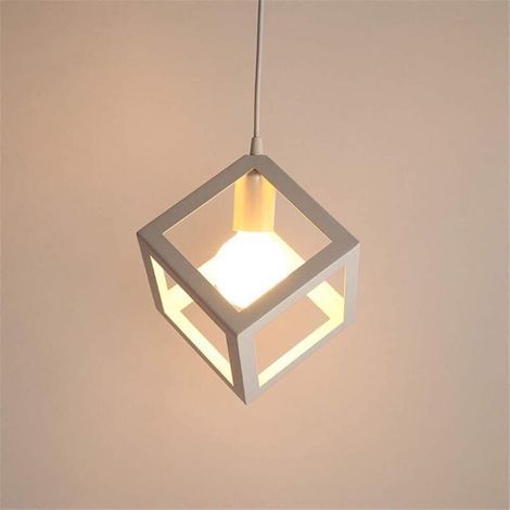 Suspension industrielle cube en métal vintage – RW – E27, plafonnier design rétro pour intérieur moderne (1/5)