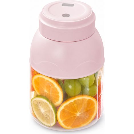 Blender Portable Rechargeable Rose 800 ml 7,4 V, Mixeur à Smoothies avec Couvercle à Boire, Broyeur de Glace (1/5)