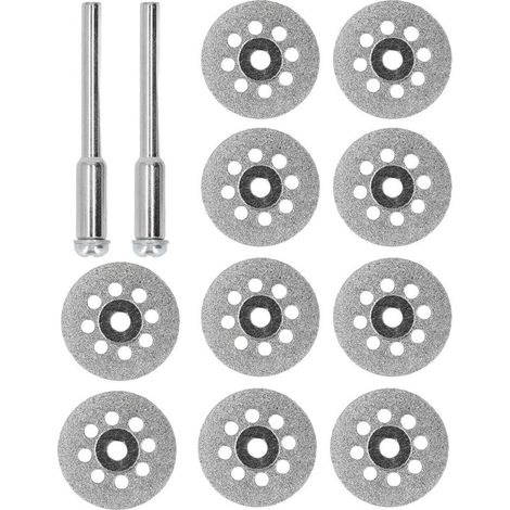 Lot de 10 disques à tronçonner diamantés avec trou, pour outils rotatifs, 22 mm (1/5)