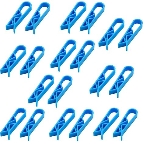 Lot de 20 pinces en plastique bleu pour poubelle de cuisine, pinces pour sacs poubelles de salle de bain, pince de sac poubelle, clip de fixation antidérapant robuste (1/5)