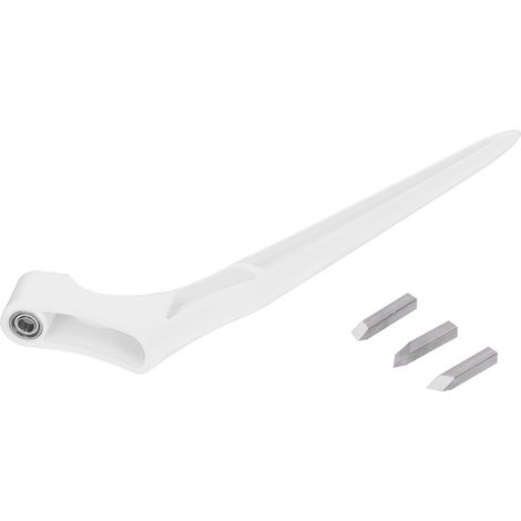 Couteau à découper rotatif à 360° en acier inoxydable avec 3 lames pour loisirs créatifs, scrapbooking et pochoirs (blanc) (1/5)