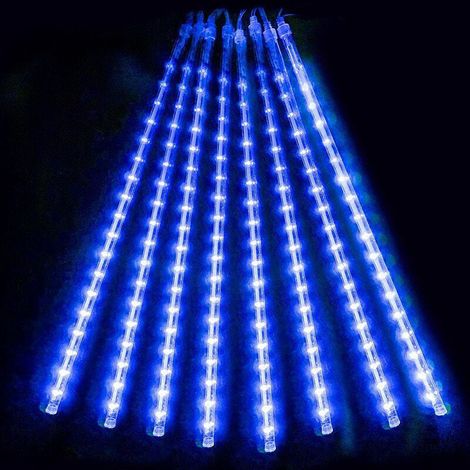 Guirlande Lumineuse à Effet Pluie - 192 LED - 8 Tubes - Pour Jardin Extérieur Fête Noël (1/2)