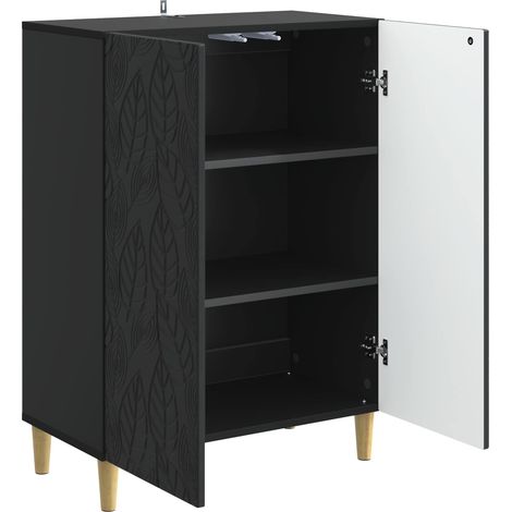 Sideboard/Anrichte/Buffet Schwarz 66 x 34,5 x 90 cm Holzwerkstoff LXWW432017 (1/5)