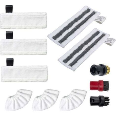 Kit d'accessoires Kärcher Easyfix SC2 SC3 SC4 SC5 – 11 pièces – Chiffons microfibres, brosses nylon, abrasifs – Nettoyage surfaces lisses et rugueuses (1/5)