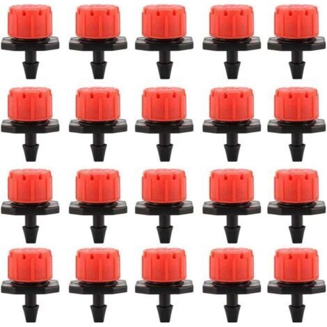 Ulisem 100 Pcs Drip Irrigation Dripper, Garden Watering Nozzles, 360° Adjustable Automatic Watering for Plants, Greenhouses, Lawns, DIY (1/4)