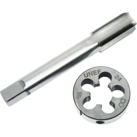 Jeu de tarauds et filières HSS 5/8''-24, filetage à droite pour restauration et réparation, outil d'usinage précis (1/5)
