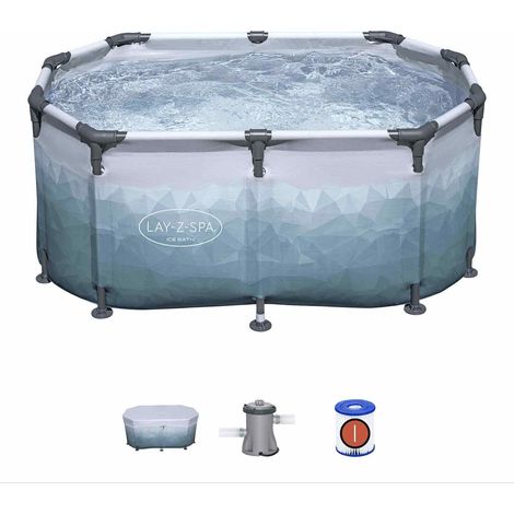 Bañera para recuperación en baño de hielo Bestway Lazy-Z Spa Glacial Dip 150 x 90 x 65 cm para 2 personas  Bomba de filtrado