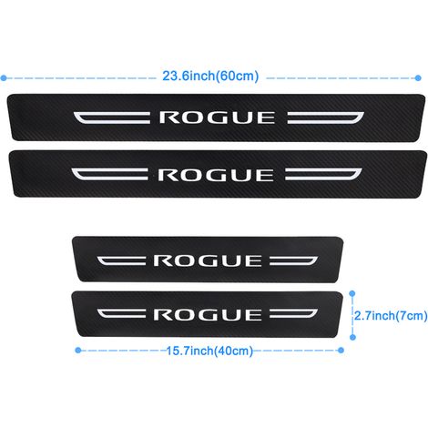 (4 pièces) Film adhésif décoratif pour seuil de porte, compatible avec le logo Nissan Rogue 2023. Accessoires anti-marche arrière pour portes de coffre. Autocollants de protection pour seuils de porte (1/5)