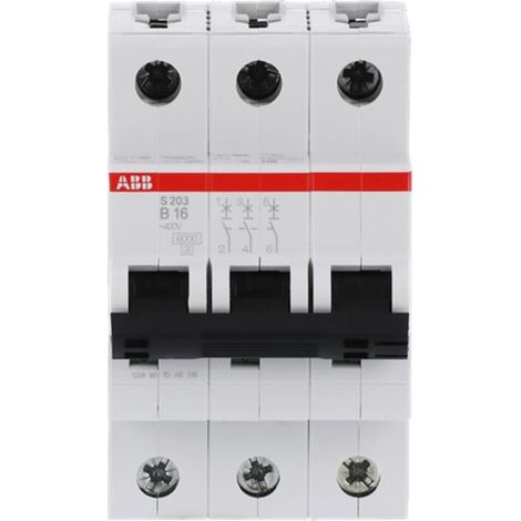 ABB Stotz S&J Sicherungsautomat B,6kA,16A,3P S203-B16