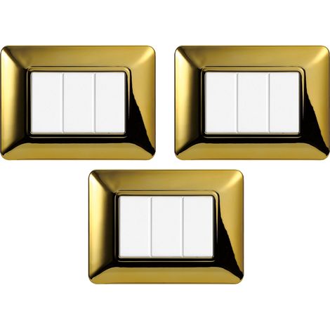 gloca Set 3 Placche Plastica 3P Oro Lucido Compatibili Matix (1/4)