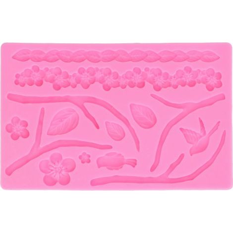 Moule en Silicone à Fleurs de Branche de qualité Alimentaire pour la Pâtisserie et la Fabrication de Bonbons, Démoulage Facile et Diverses Formes pour les Gâteaux, le Pain, le. (1/5)