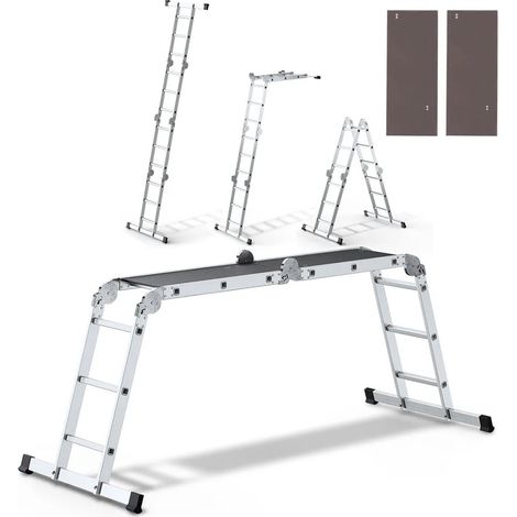 Escalera universal de aluminio 4x3 con plataforma PRO - BR-00-6001 (1/5)