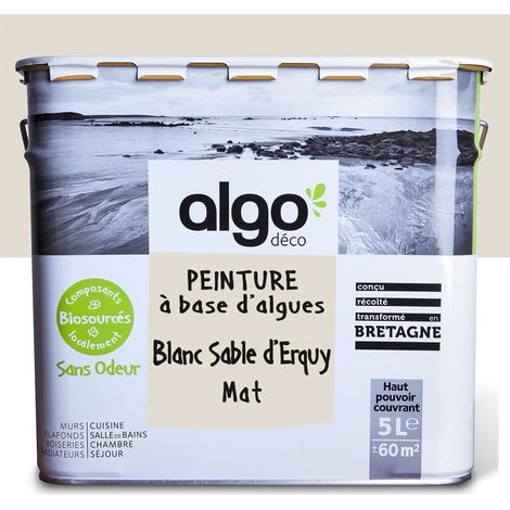 Peinture écologique Algo - Mat - Blanc Sable d’Erquy - 5L (1/5)