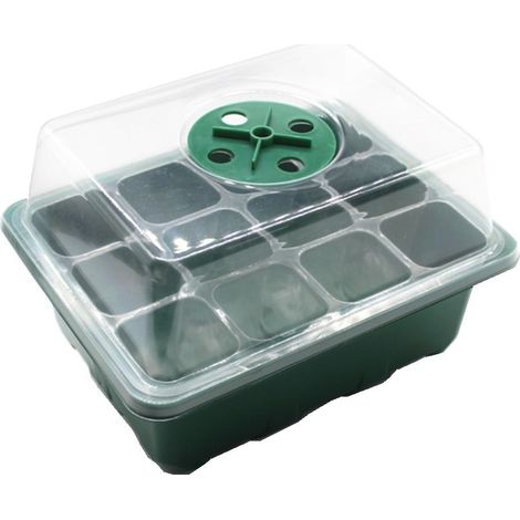 Filiyano – Kit de germination 12 godets, pour semis, 16 x 16 x 11,5 cm, vert (1/4)