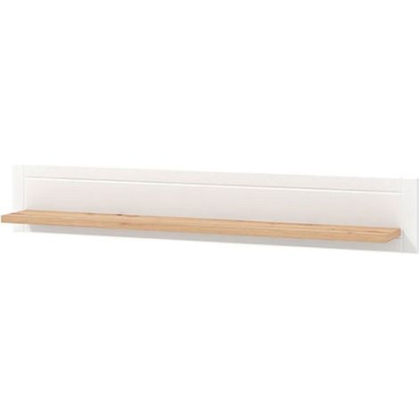 Mensola Suelli, un Ripiano, Dettaglio Geometrico, Portata Ripiani 5, 146x19.5x24h cm Bianco