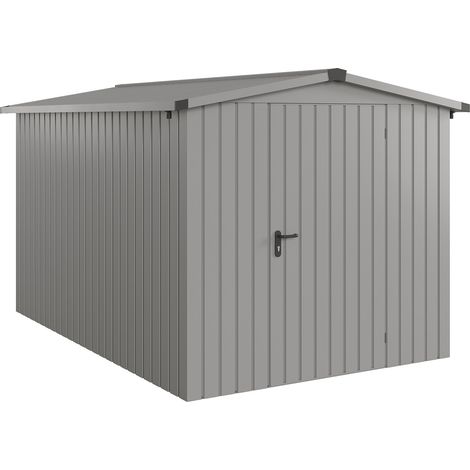 Hörmann Ecostar Metall-Gerätehaus "Euroline Trend" mit Satteldach ESD 7, graualuminium, 214 x 310 cm, 1-flüglige Tür