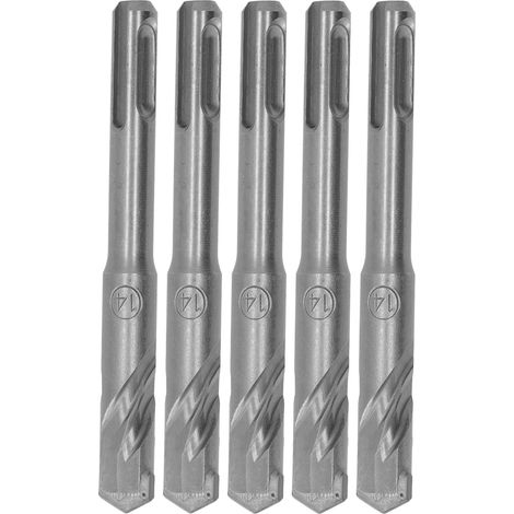 5 Hartmetall-Meißelbohrer, spiralförmig, 2 Schneiden, für Ziegel und Stein, Durchmesser 110 mm, Öffnung 14 mm/0,55 Zoll.