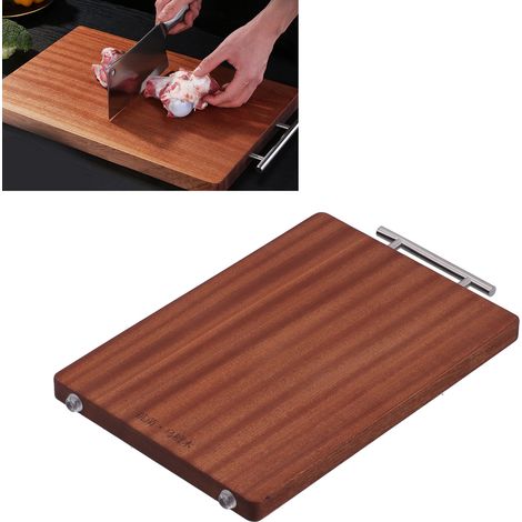 Planche à découper de cuisine en bois d'ébène avec poignée, antibactérienne, double face et multifonctionnelle. C. Planche à découper flexible en bois d'ébène antibactérien : carrée moyenne, extra lou (1/5)