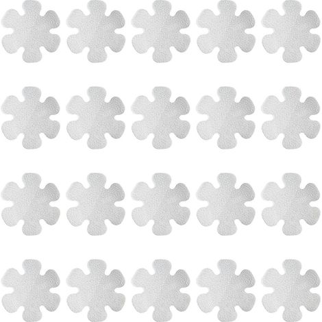 Lot de 20 tapis antidérapants autocollants pour douche en PEVA dimensions 10 x 10 cm imperméables pour salle de bain cuisine baignoire et escaliers couleur transparente (1/5)
