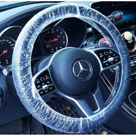 Housse De Siege Voiture - Housse De Volant - Jetable - Impermeable - PE Transparent - Pour Reparation Inspection Transport - 50 Pièces + 10 Pièces (1/4)