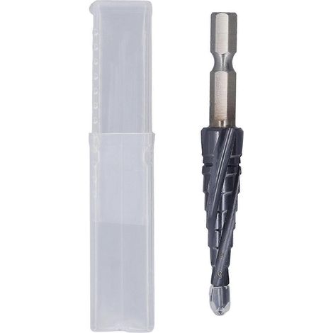 Spiral-Stufenbohrer 4 mm bis 12 mm Stufe 1/4 Zoll Schaft M35 Kobalt 9 Größen Mehrstufen-Kegelbohrer